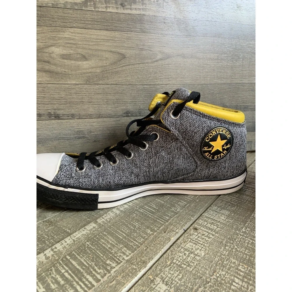 Converse Chuck Taylor High Top Yellow Gray Denim Sneakers Men Size 13 Women's 15 - Picture 3 of 8